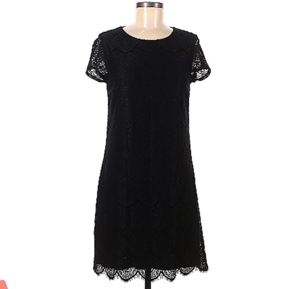 LAUNDRY BY SHELLI SEGAL Black Lace Cocktail Dress Goth Fairy Sheer, Size 8 - Picture 2 of 10